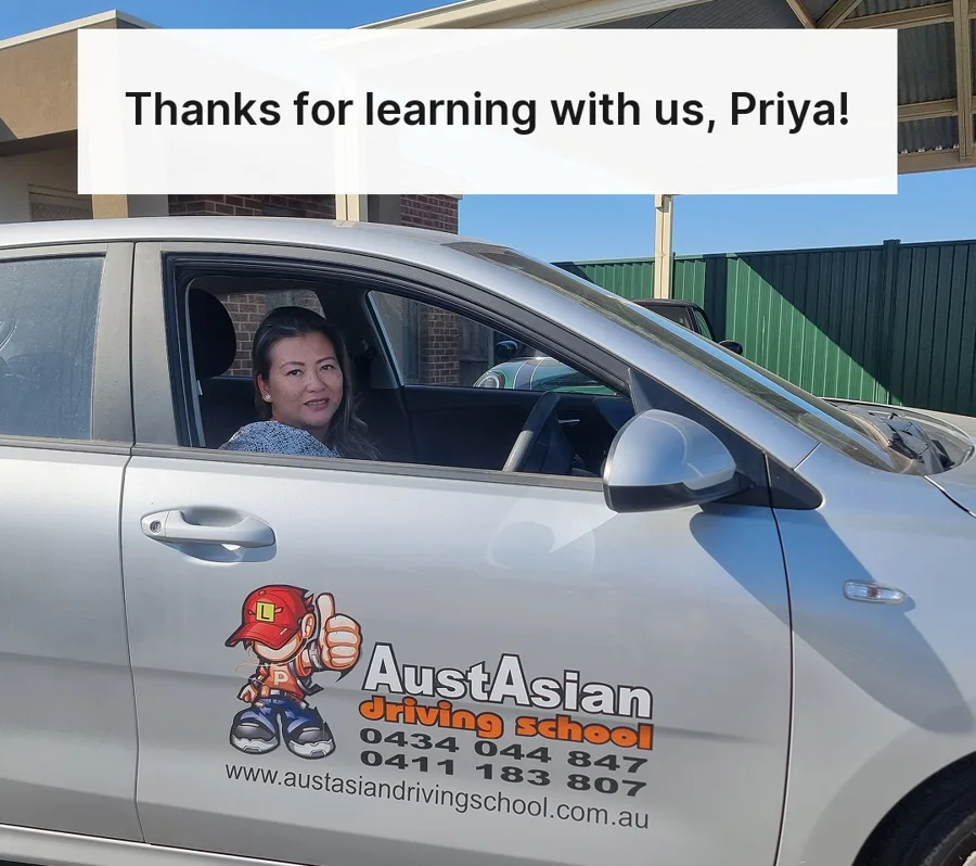 Personalised thank-you image for AustAsian Driving School